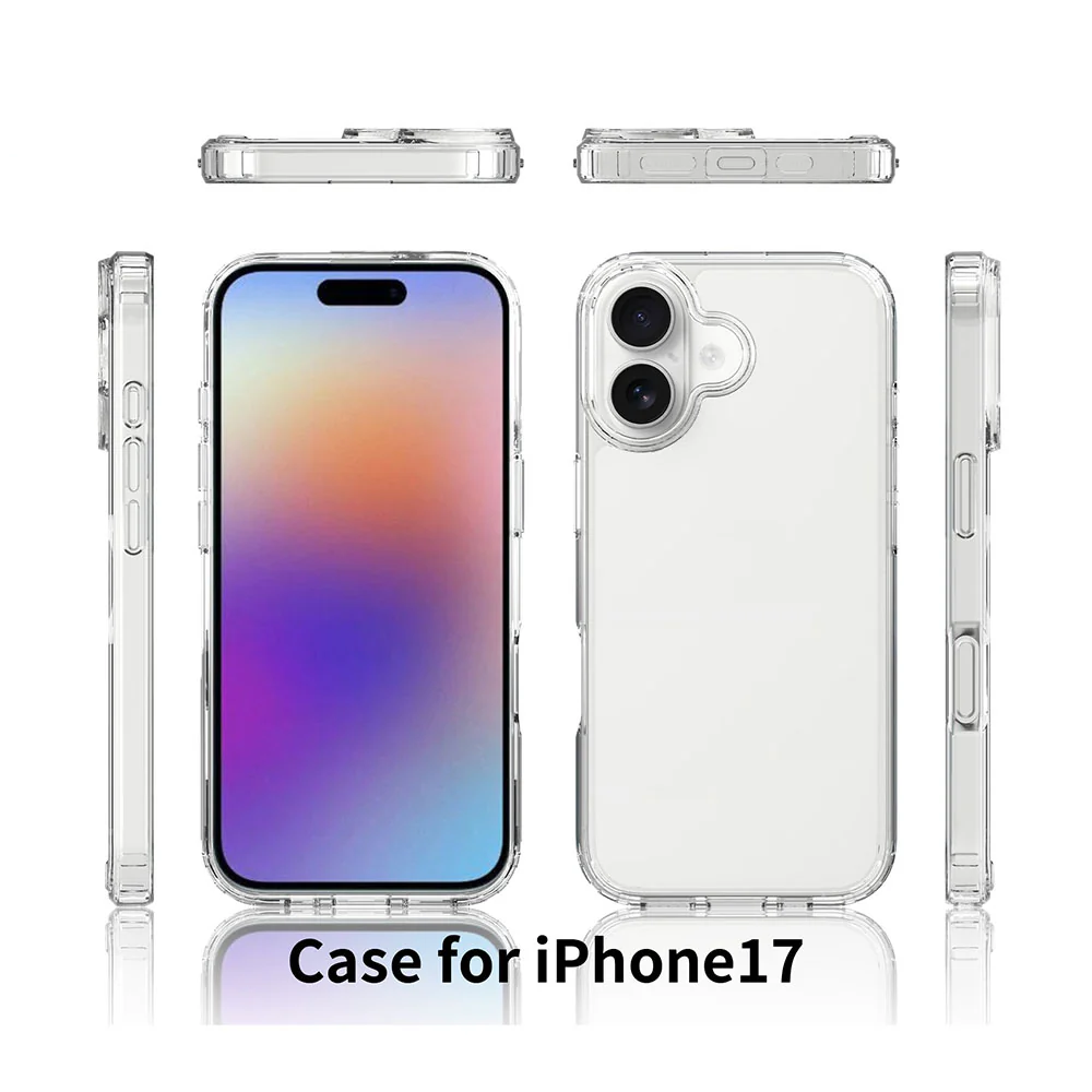 iPhone 17 Cover - Transparent - ONation Crystal Series - Premium Quality Clear Case No Yellowing Back With Smart Shockproof Cushions