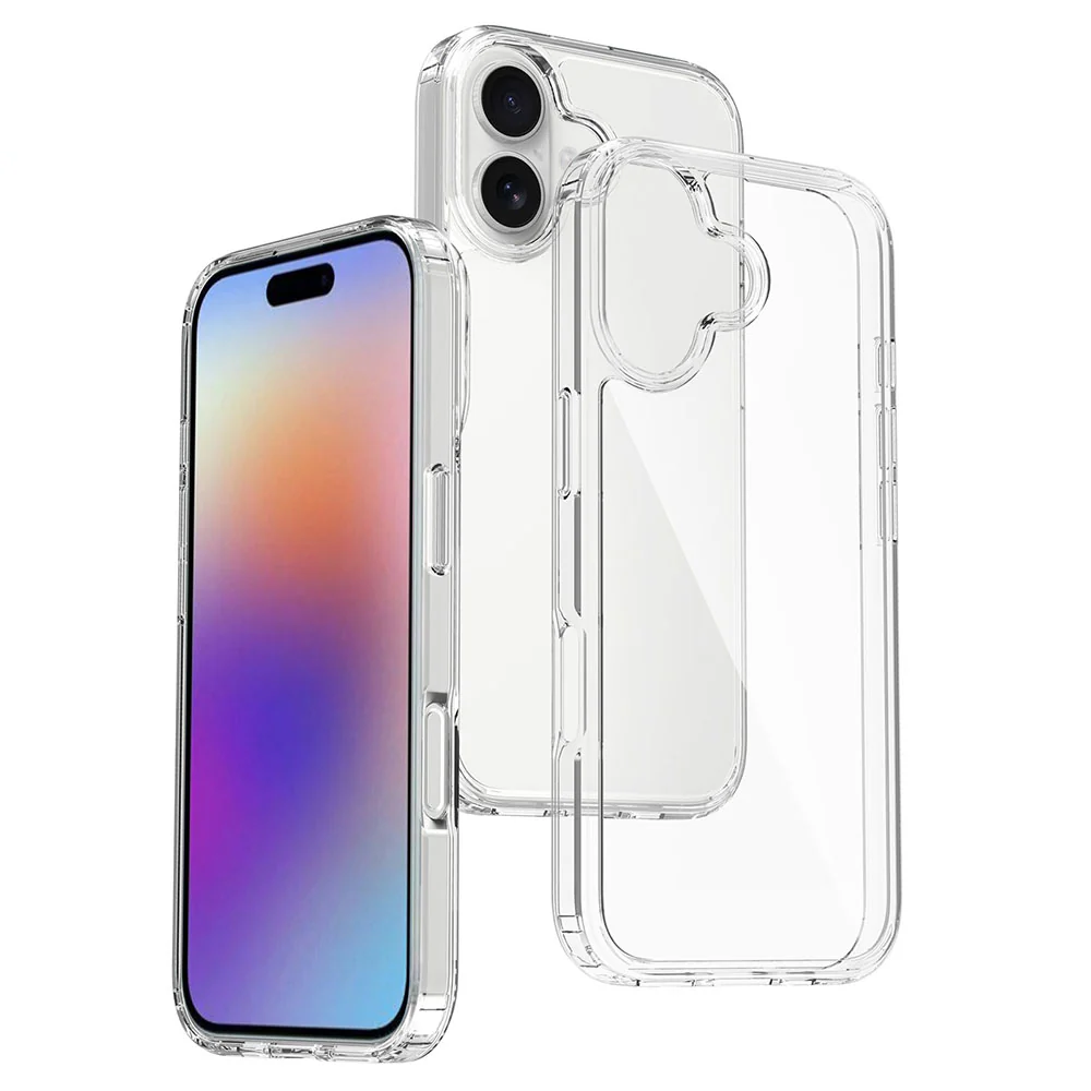 iPhone 17 Cover - Transparent - ONation Crystal Series - Premium Quality Clear Case No Yellowing Back With Smart Shockproof Cushions